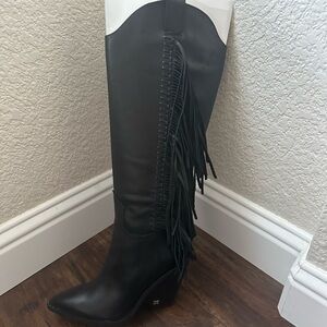 Sam Edelman Black Fringe Boots